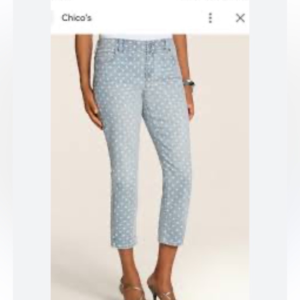 Chicos so slimming girlfriend slim leg crop- plus size. Worn a‎ lot but no flaws